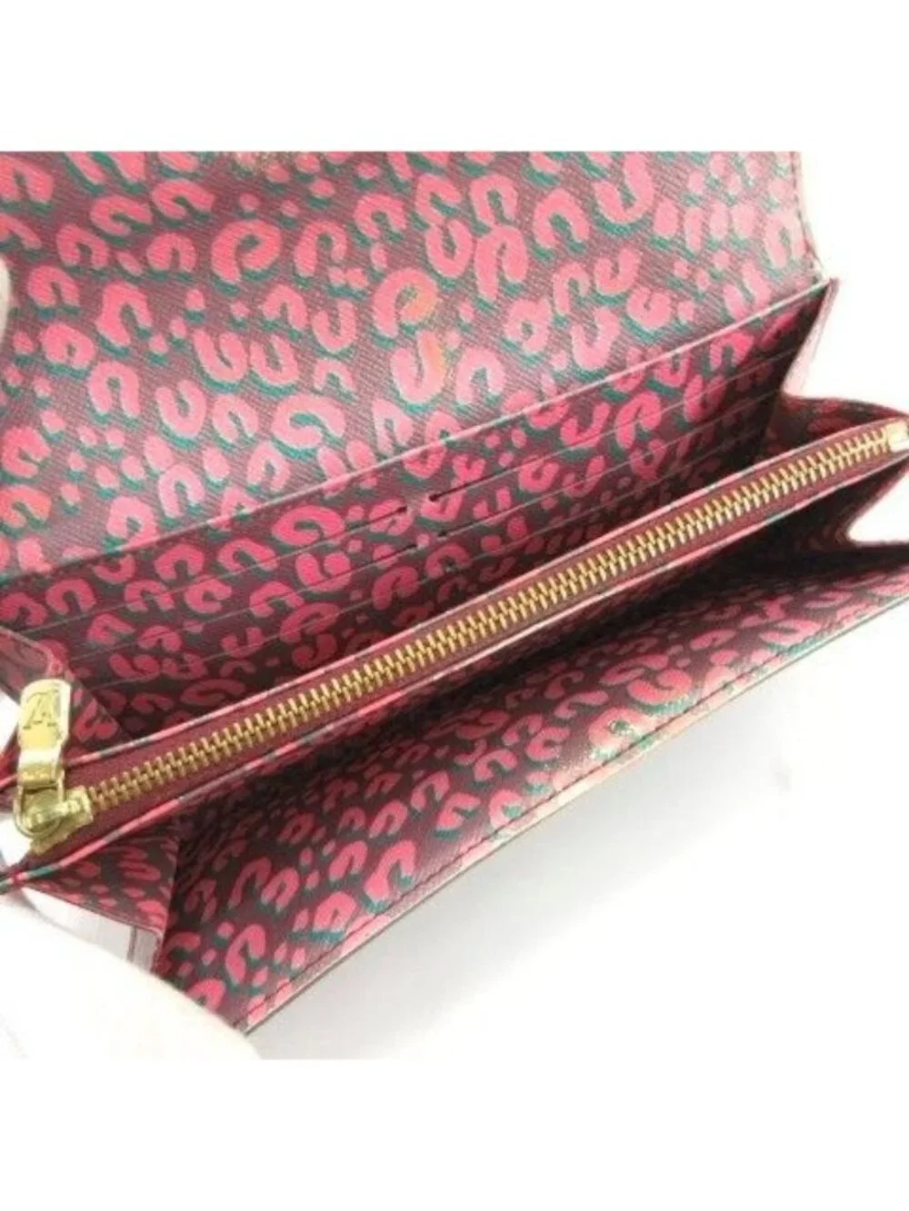 Louis Vuitton Monogram Leopard Print Portefeuille Sarah Bifold Wallet Brown